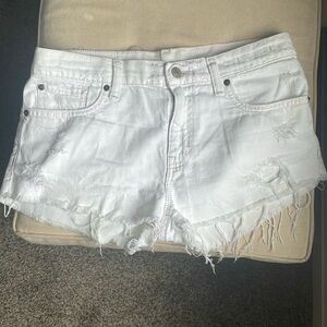 Ralph Lauren distressed white shorts